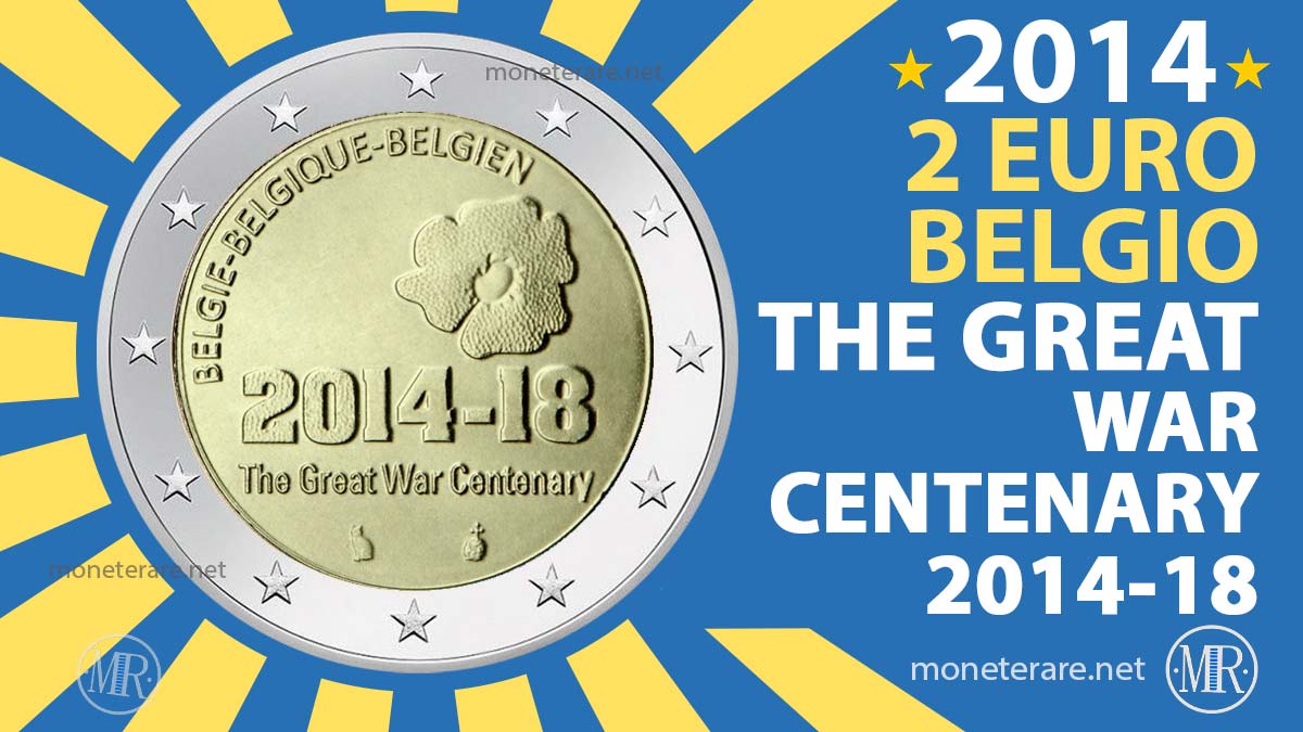 2 Euro Belgio 2014 The Great War Centeneary