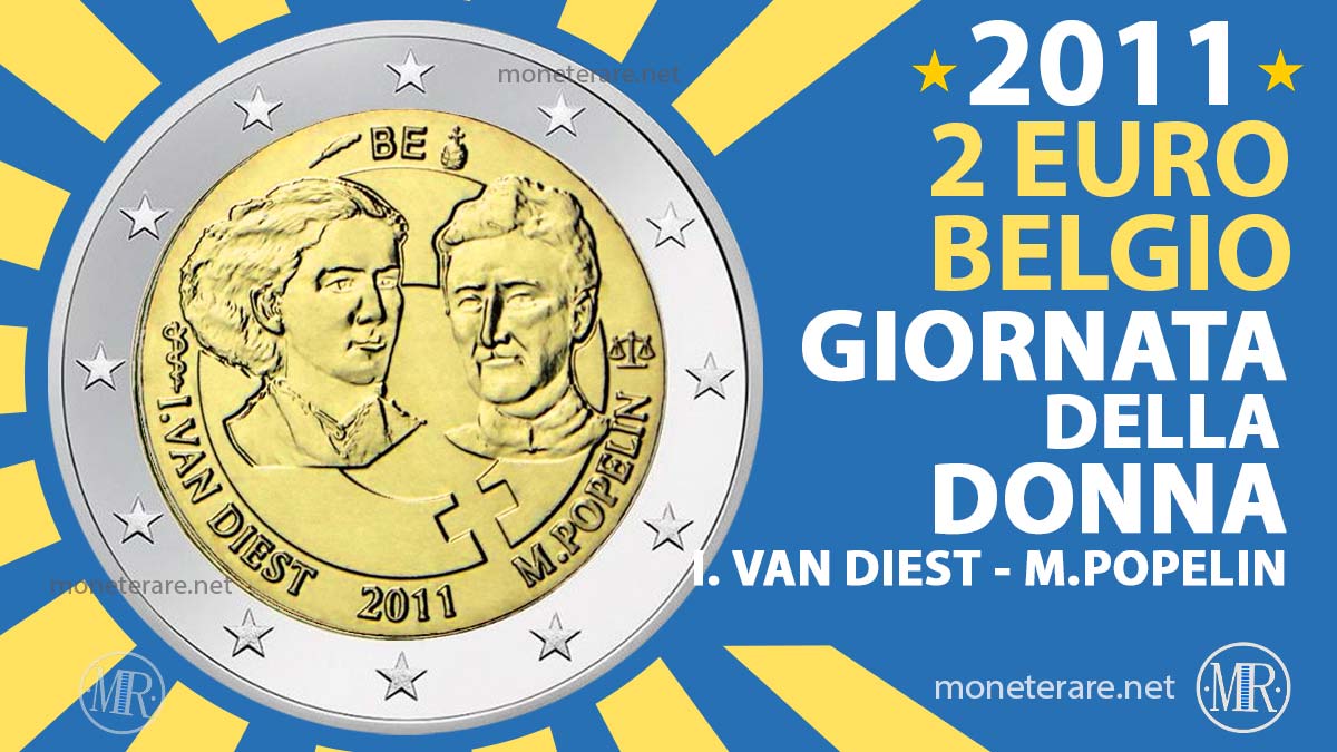 Moneta da 2 Euro Van Diest Popelin 2011 Belgio - Giornata della Donna