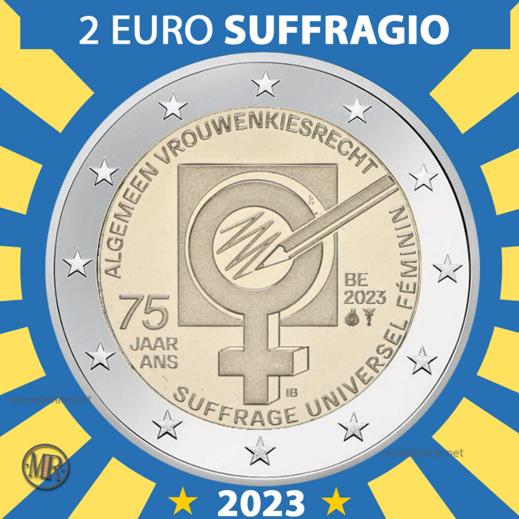 2 Euro 2023 Belgio Suffrage Universel Feminin