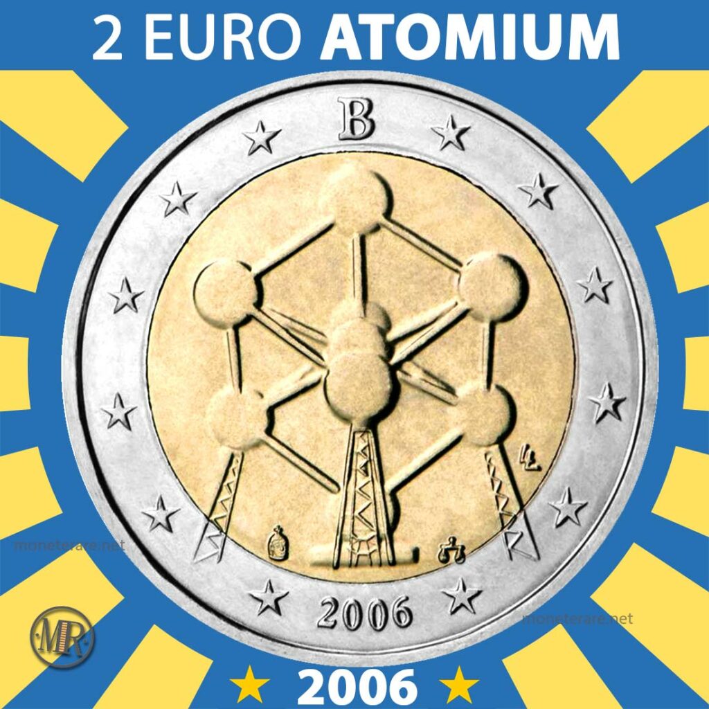 2 euro Belgio 2006 - Atomium di Bruxelles | Dritto della Moneta