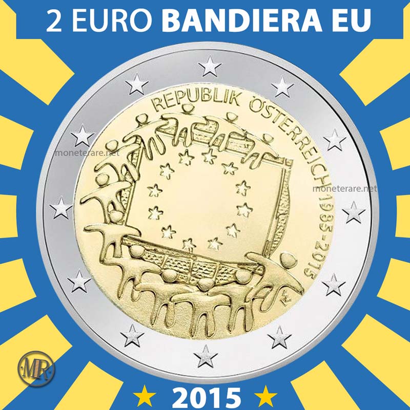 2 Euro Austria 2015 Bandiera Europea