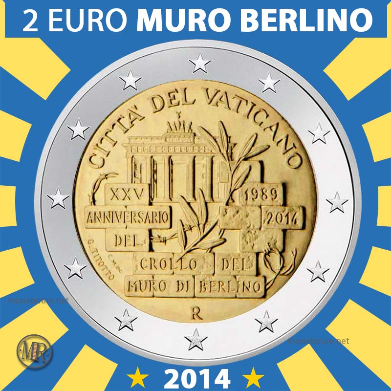 2 Euro Vaticano 2014 Muro Berlino