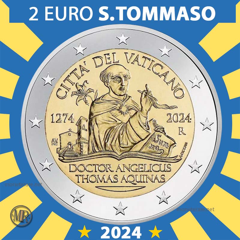 2 Euro Città del Vaticano 2024 San Tommaso d'Aquino