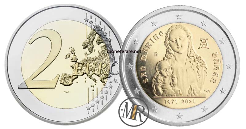 2 Euro San Marino 1471-2021 per Albrecht Dürer