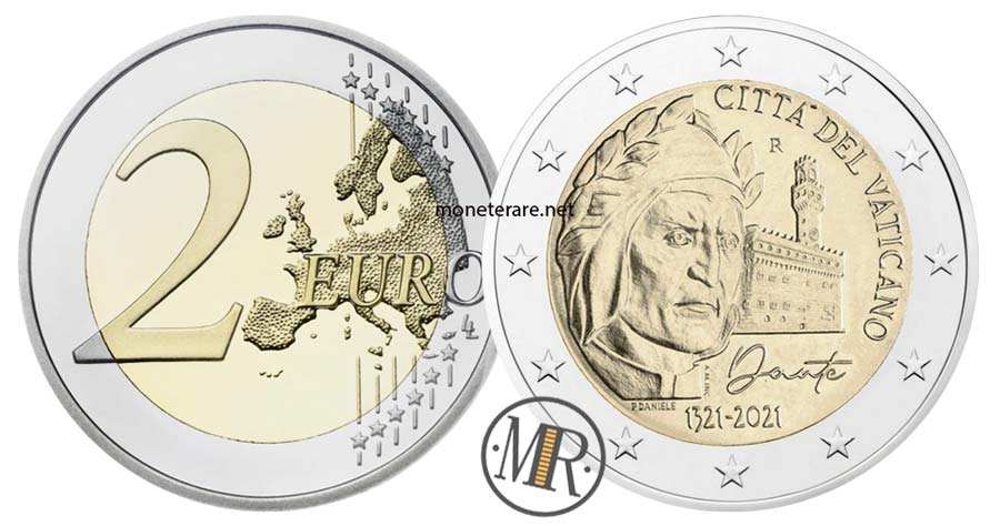 2 Euro Vaticano 2021 Dante Alighieri