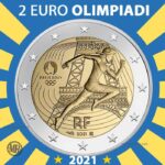 fronte della moneta da 2 euro francia 2021 commemorativa delle olimpiadi 2024