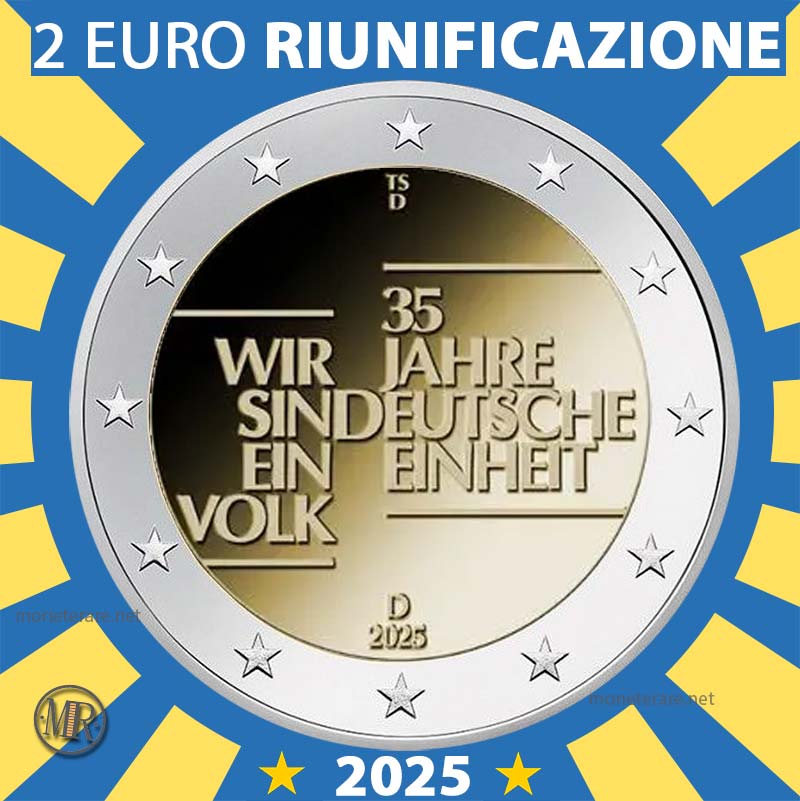 2 euro Germania 2025 commemorativi della riunificazione tedesca
