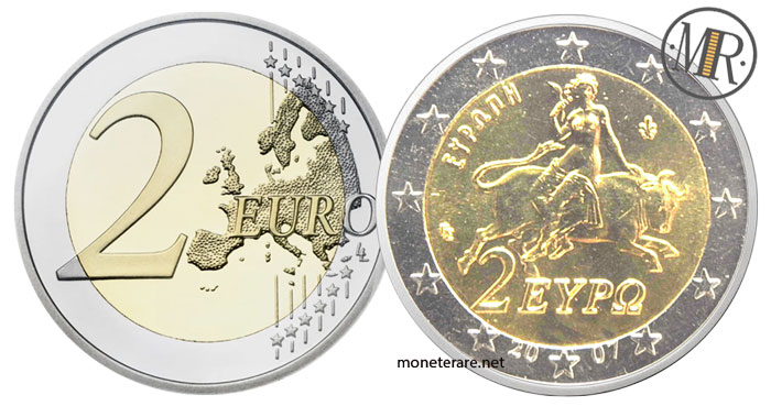 moneta da 2 euro Grecia 2007