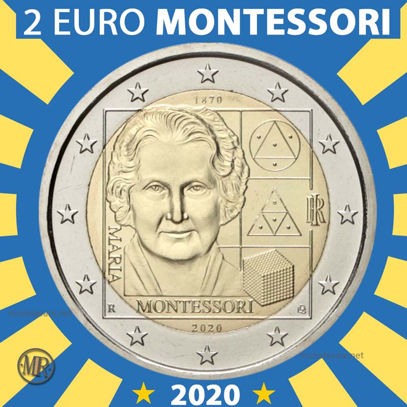 moneta da 2 euro 2020 maria montessori