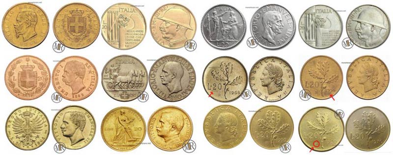 catalogo monete da 20 lire