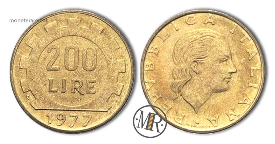 Moneta da 200 Lire 1977 "Lavoro"