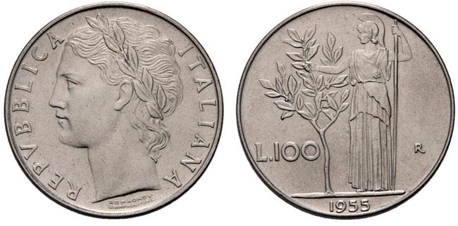 100 Lire di Valore del 1968