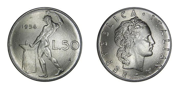 50 lire 1954 vulcano