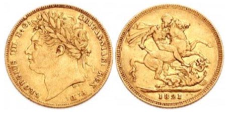 Sterlina oro 1821