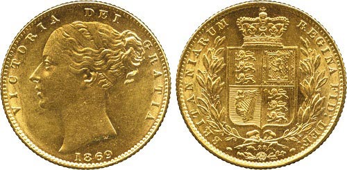 sterlina oro 1869