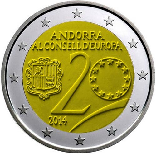 Monete da 2 Euro Commemorative Andorra 2014