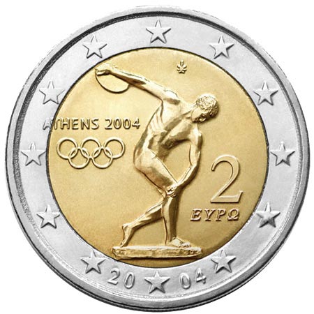 Monedas de 2 euros Conmemorativas Grecia 2004