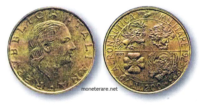 moneta da 200 Lire del 1993