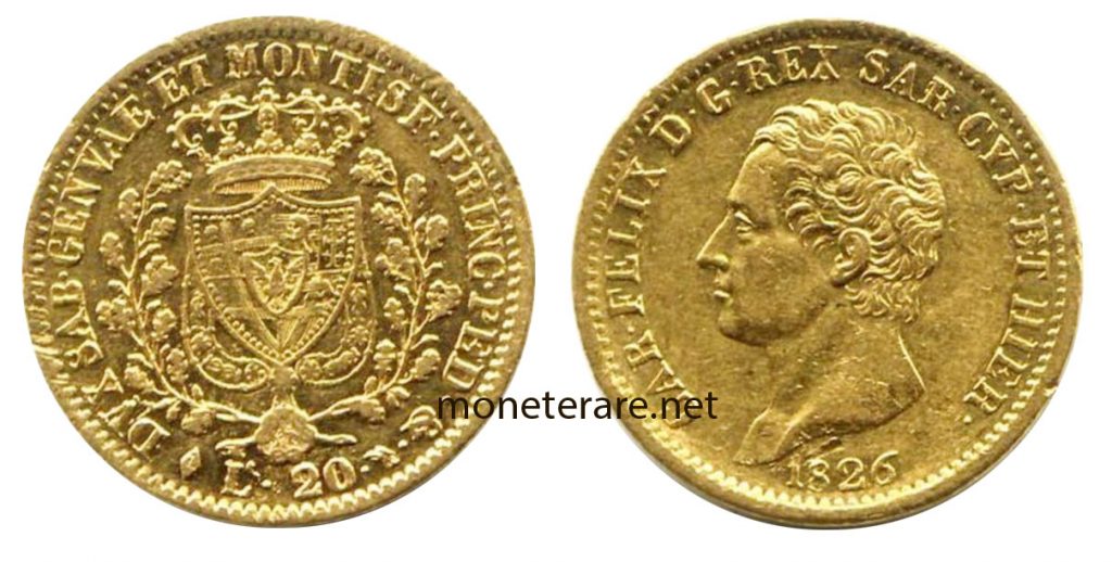 Marengo Carlo Felice Regno di Sardegna - 20 Lire oro