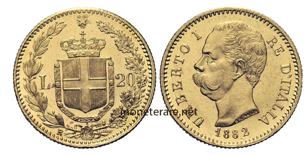 Marengo Oro 1882 Umberto I - 20 lire oro 1882