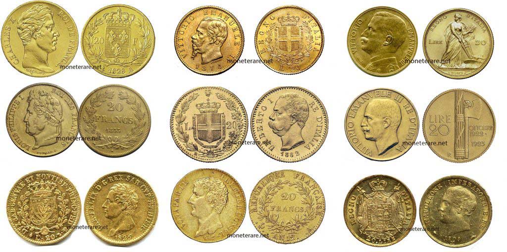 Una collezione d'esempio di Monete Rare con soli Marenghi D'Oro