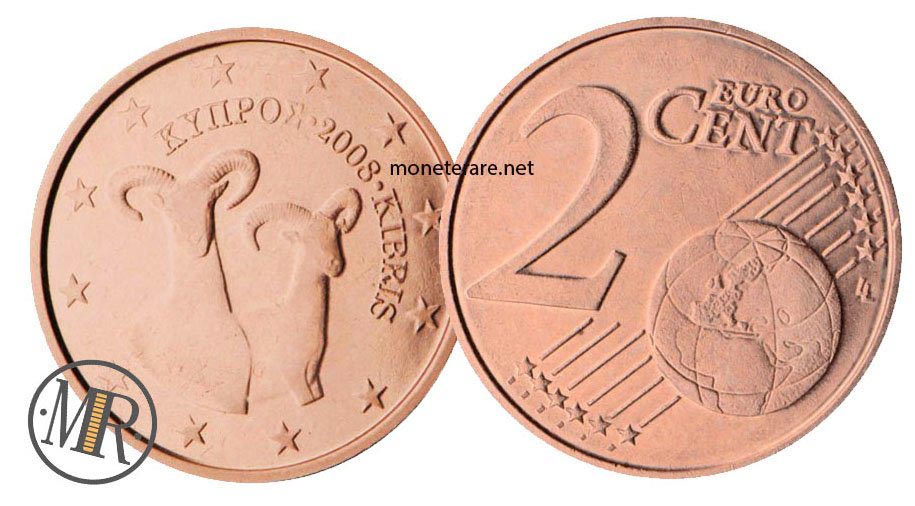 2 Centesimi Cipro con mufloni - euro cipro - monete cipro