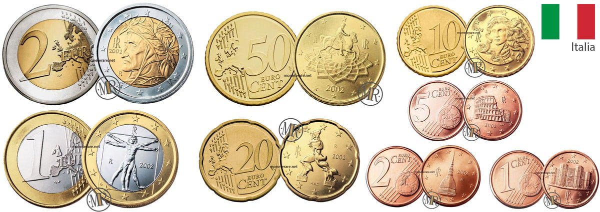 Euro Italia Monete Tutte Le Monete Con I Valori Moneterare Net
