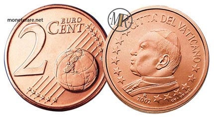 2 Cent Vatican Euro Coins Pope John Paul II 2002