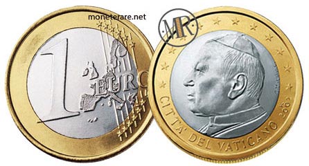 1 euro Vaticano Papa Giovanni Paolo II 2002