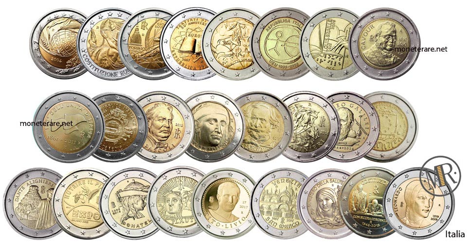 2 Euro Commemorativi Italia | Foto e Valore di tutti i 2 ...