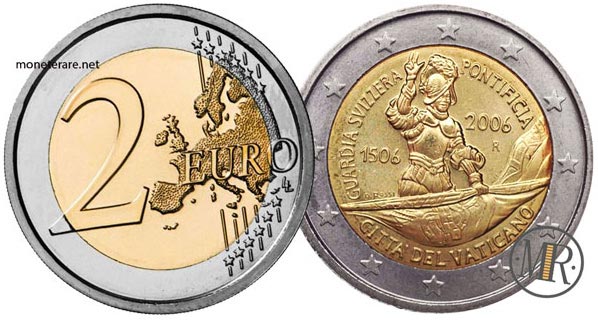 2 Euro Commemorativi Vaticano 2006 500 Anniversario della Guardia Svizzera