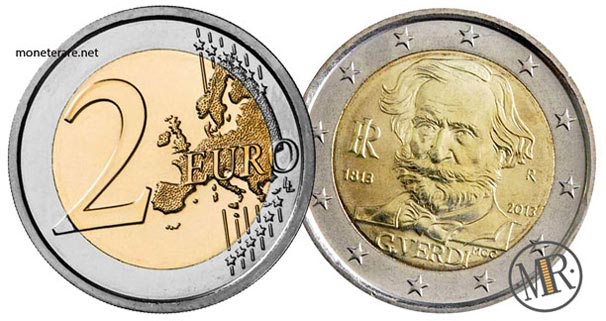 2 Euro Commemorativi Italia 2013 Giuseppe Verdi