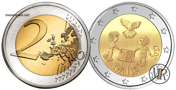 2 Euro Commemorativi Malta 2017 Pace