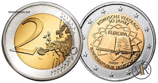 2 Euro Commemorativi Slovenia 2007 Trattati di Roma