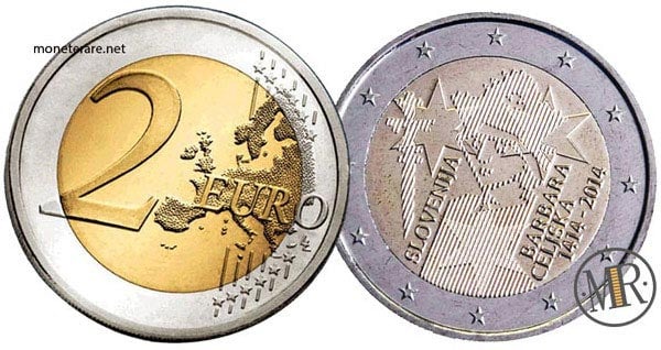 2 Euro Commemorativi Slovenia 2014 Barbara di Celje