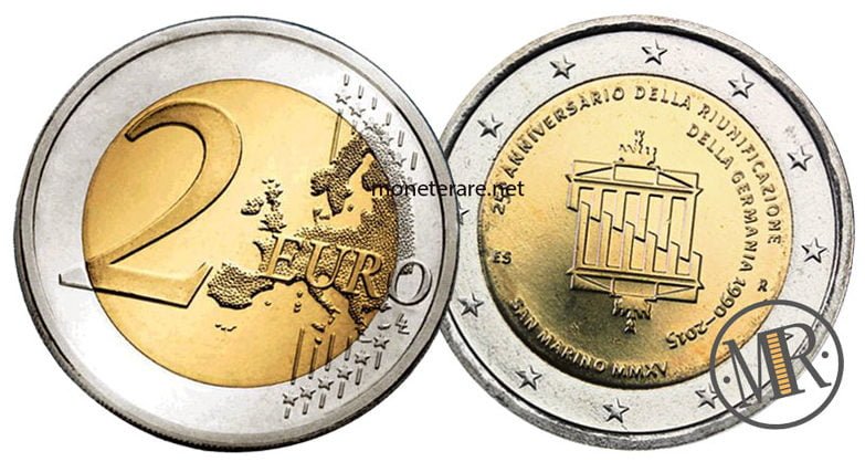 2 Euro Commemorativi San Marino 2015 Riunificazione della Germania