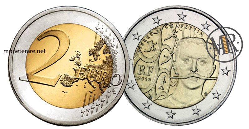 2 Euro Commemorativi Francia 2013 - Pierre de Coubertin