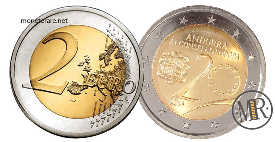 2 Euro Commemorativi Andorra 2014 Consiglio Europeo