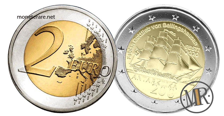 2 Euro Commemorativi Estonia 2020 Antartide