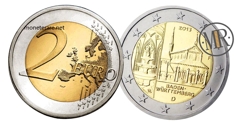2 Euro Commemorativi Germania 2013 Monastero di Maulbronn Baden-Württemberg 