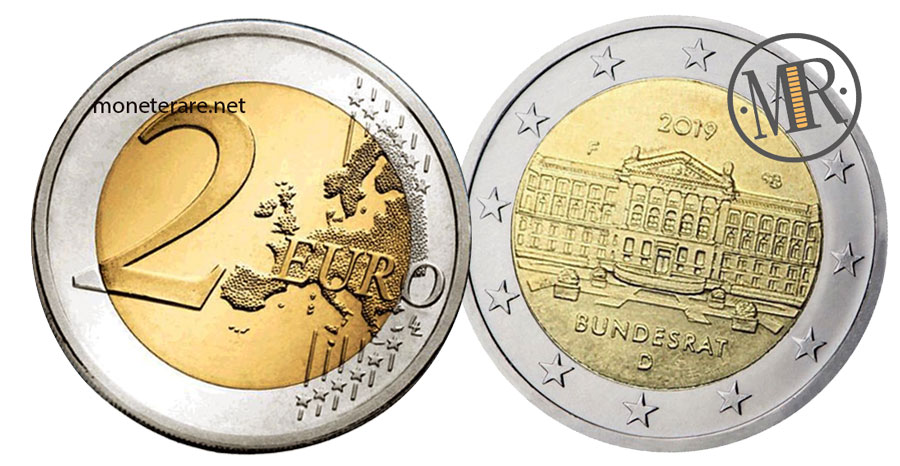 2 Euro Commemorativi Germania 2019 Bundesrat