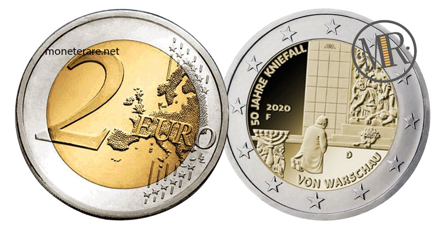 2 Euro Commemorativi Germania 2020 La Genuflessione di Varsavia