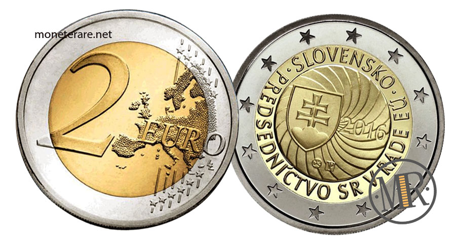2 Euro Commemorativi Slovacchia 2016 Prima presidenza dell'Unione Europea