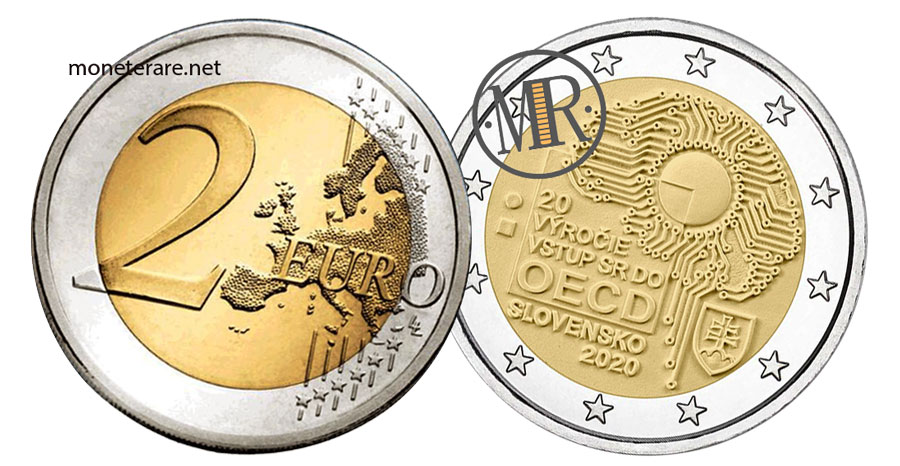 2 Euro Commemorativi Slovacchia 2020 Organizzazione per la cooperazione e lo sviluppo economico