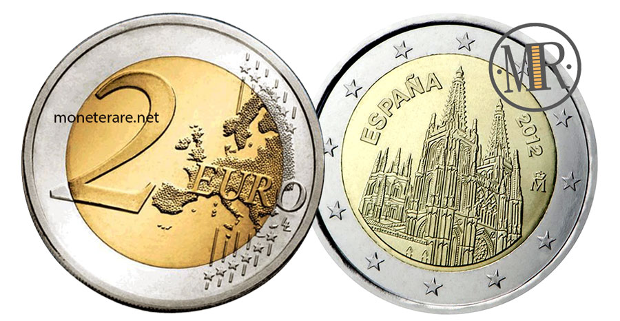 2 Euro Commemorativi Spagna 2012 Cattedrale di Burgos  Patrimonio dell'Umanità