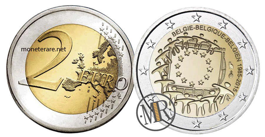 2 Euro Commemorativi Belgio 2015 Bandiera Europea