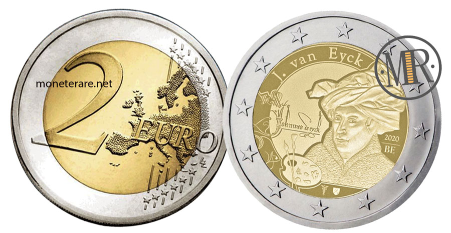 2 Euro Commemorativi Belgio 2020 Jan van Eyck