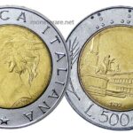 500 Lire Repubblica Italiana Quirinale 500 Lire Bimetalliche Italia Quirinale