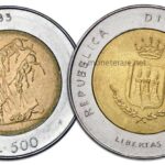 500 lire bimetalliche San Marino 1983 Apocalisse