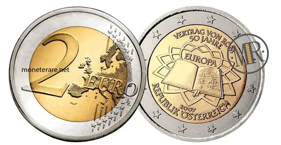 2 Euro Commemorativi Austria 2007 Trattati di Roma